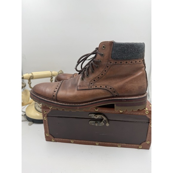 Johnston & Murphy J&M 1850 Karnes Cap Toe Boots Men\'s 9.5 M Brown Leather Ankle main image 14